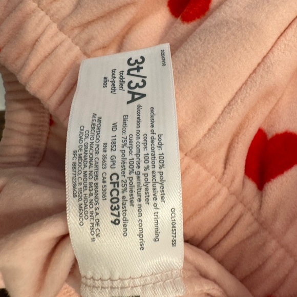 ❤️ Carter’s Valentine Pink Red Heart 2 Piece Pajamas - Picture 6 of 6